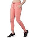 Alan Jones Clothing Women's Slim Fit Poly Cotton Jogger (WM19-JOG-BASIC-PINK-L_Pink, Blush_L)