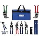 MIDWEST HVAC Tool Kit - 9 Piece Set Includes Aviation Snips with Metalworking Tools & Bag - MWT-HVACKIT03