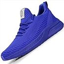 Feethit Mens Slip On Walking Shoes Blade Non Slip Running Shoes Lightweight Breathable Mesh Fashion Sneakers, Royal Blue, 9