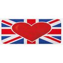 Red 0.1 x 19 x 47 in Kitchen Mat - East Urban Home British Flag w/ A Big Heart In Center Nationality Pride Concept Royal Blue White Kitchen Mat, | Wayfair