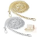 2 pcs Bag Chains, Gold Handbag Chain Purse Chain Straps Sliver Metal Replacement Chain DIY Handbag Straps for Purse Handbags Shoulder Bag