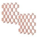 Poeland Drawer Divider Organizer 8pcs DIY Plastic Grid Honeycomb Drawer Divider Pink 2 Pack