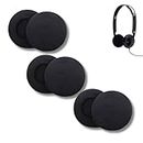 Crysendo Headphone Cushion for Sennheiser PX 100 II/PX 200/ PC3/PC131/PC8 (55mm/5.5cm) | 5MM Thick Replacement Foam Sponge Ear Pads | High Density Foam Ear Muffs | Pack of 6 pcs/3 Pairs (Black)