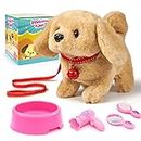 TOMMYHOME Juguete de peluche interactivo para perros electrónicos, regalo para niñas y niños con accesorios (Golden Retriever)