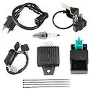 CDI Box,ignition coil and spark plug kit for 50 cc moped Scooter 50cc 70cc 90cc 110cc 125cc coolster taotao parts ATV Chinese Dirt Bike Pit Bike go kart accessories