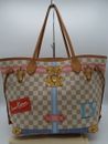 LOUIS VUITTON N41065 Damier Azur Neverfull MM Tote Bag Summer Trunks Occasion