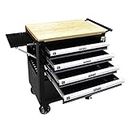 DNA MOTORING 30" W X 37" H X 18" D Large Capacity 4-Drawer Chest Rolling Tool Cart Locking Swivel Cabinet (TOOLS-00003) with Keys, Black