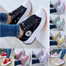 Womens Canvas Shoes Fashion Sneakers Platform Chunky Pumps Trainers Casual Shoes