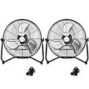 BILT HARD 4650 CFM 20" High Velocity Floor Fan, 3-Speed Heavy Duty Metal Fan with Wall-Mounting System, Industrial Shop Fan for Commercial, Garage, and Greenhouse, 2 Pack