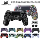 DATA FROG Soft Silicone Camo Case For SONY PS4 Slim Controller Thumb Grips Joystick Caps Light