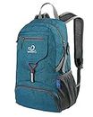 WATERFLY Hiking Backpack 20L Foldable Travel Backpack Lightweight Hiking Daypack for Outdoor Cycling Camping (Teal Blue)