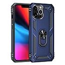 Armor Bumper Case for iPhone 15 14 13 12 11 Pro Max XR XS Max X 7 8 6 Plus SE Finger Holder Magnetic Metal Ring Cover,Blue,for iPhone X XS