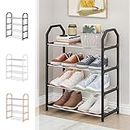 Clearance Shoe Rack, 4 Tier Shoe Organizer Narrow Stackable Shoe Shelf Organizer Sturdy Shoe Stand Easy To Install For Entryway Closet Garage Bedroom Cloakroom Deal Of The Day Prime Today