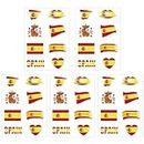 CARGEN National Flag Temporary Tattoos - 5 Sheets 8 Patterns Spain Flag Tattoos for Spanish Football Match World Cup Ball Game Great on Arm Face Shoulder for Kids Adults Party Festival