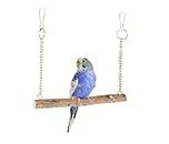 KSK Bird Swing Toy Bird Parrot Swing Chewing Toys, Large Natural Wooden Parrots Swing Stand Toys for Budgies, Canaries, Parakeets Lovebirds, Cockatiels Cage Accessories