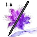 Stylus Pen für Touchscreens Android,Stylus Pencil, Kompatibel Samsung/Huawei/Tablet/Phone,Kapazitiver Stift mit 2 Ersatzspitzen, with Palm Rejection,Schwarz
