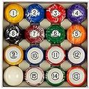 Collapsar Deluxe 2-1/4 Inch Reulation Billiard Balls Pool Ball Marble-Swirl Style Complete 16 Billiard Ball Set (Several Style Available) (White Marble with Black Triangle)