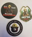 Smokey the Bear Stickers 🐻 VARIETY PACK LOT OF 3 ** WORLDWIDE 🌐 SHIPPING **
