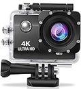 SUHOOR 4K 30FPS Action Camera Ultra HD Underwater Camera 170 Degree Wide Angle 98FT Waterproof Camera (4K AC)