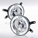 AUTOZENSATION Compatible with 2005-2009 Ford Mustang Gt Clear Lens Fog Lights Halo + H10 Bulbs Included L+R Pair