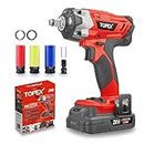 TOPEX 2 in 1 20V Cordless Impact Wrench Driver 1/2" w/Sockets Battery & Charger