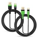 Nitho USB C Charging Cable [4 Meters, Pack of 2] Type C Charge and Play Cable for Xbox Series X/S, Playstation 5 Controllers and Devices with Type C Interfaces, USB A to USB C Charging Cables - Green