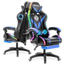 Silla lumbar RGB Sup, silla de juego de masaje computadora silla de oficina con altavoz bluetooth