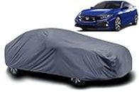 AXLOZ® Waterproof Car Body Cover All Accessories Compatible for Honda Civic with Mirror Pocket Uv Dust Proof Protects from Rain and Sunlight | Grey