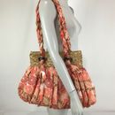 Target Shoulder Bag Orange Floral Plaited Straw Detail Large Tote Lined Pockets