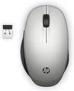 HP 6CR72AA - PC Dual Mode Mouse 300 Wireless and Bluetooth, 2 Preprogrammed Buttons, Advanced Encryption Standard Technology, 2.4GHz Wireless USB Receiver Included, Silver