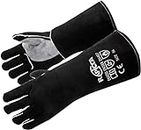 RAPICCA 16 Inches,662℉,Leather Forge/Mig/Stick Welding Gloves Heat/Fire Resistant, Mitts for Oven/Grill/Fireplace/Furnace/Stove/Pot Holder/BBQ/Animal handling gloves with 16 IN Long Sleeve