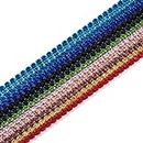 FASHEWELRY 12 Yards Crystal Rhinestone Close Chain Trim 3mm Diamond Chain Trimming Mixed Color Rhinestone Claw Cup Chain for Sewing