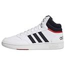 adidas Men's Hoops 3.0 Mid Trainers, Ftwr White/Legend Ink/Vivid Red, 11 UK