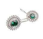 Swastida Jewels Silver Replica Hoop Earring Jewellery for Women and Girls (Color-Green)