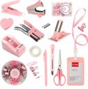 Pink Office Supplies, Pink Office Accessories Set for Women with Stapler and ...