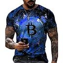 LACOXA 2023 New Cotton T-Shirt Bitcoin 4D Digital Printing Garden Men's Street Loose Sweatshirt T-Shirt, Shirt_3, 3X-Large