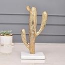 CraftVatika Metal Cactus Decorative Showpiece for Home Decor Accents with Marble Base for Office, Desk Décor, Table & Dining Room Living Room Decoration Item