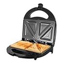 Quest Toastie Maker Sandwich Toaster Black/Easy Clean Non Stick Plates/Cool Touch Handle/750W/35129