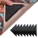 Camidy 8pcs Grippers for Rugs, Non Slip Rug Pads for Hardwood Floors and Tiles, Reusable and Washable Rug Tape for Area Rugs, Rug Pad Keep Corners Flat (Black)