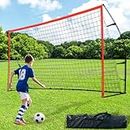 MARFULA 4ft / 6ft / 8ft / 12 Ft Portable Soccer Goal Stable Soccer Net with Carry Bag for Soccer Players Kids Adults Coach Students Home School Club Indoor Outdoor Use –2 Minute Set Up or Take Down