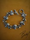 Barbara Bixby Couture Original Skull and Vines Bracelet with Diamonds  SS/18K