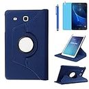 R.SHENGTE Case for Samsung Galaxy Tab E 8.0 inch Tablet (SM-T378 SM-T375 SM-T377),360 Degree Rotating Stand Case Full Protective Cover,with Stylus Pen,Screen Film (Deep Blue), RST193CA153