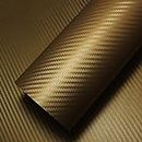 HOME13™ Gold 3D Carbon Fiber Vinyl Wrap Adhesive Sheet Roll Vinyl Sticker Tape for Cars Auto and Motorcycle DIY, Decoration Crafts (12 x 36)