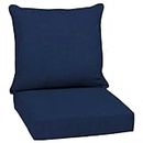 Arden Selections Outdoor Deep Seat Cushion Set, 24 x 24, Water Repellant, Fade Resistant, Deep Seat Bottom and Back Cushion for Chair, Sofa, and Couch, Sapphire Blue Leala