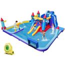 Costway Rocket Theme Inflatable Water Slide Park with 950W Blower