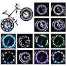 Rottay Bike Wheel Lights, Bicycle Wheel Lights Waterproof RGB Ultra Bright Spoke Lights 14-LED 30pcs Changes Patterns -Safety Cool Bike Tire Accessories Kids Adults-Visible from All Angle (2 Pack)