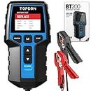 TOPDON Car Battery Tester BT200, 12V/24V Battery Tester 100-2000CCA, with Battery Cranking Charging Tests, for Cars Motorcycles Boats SUVs Trucks, for Both Professionals and DIYers