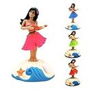 Hawaiian Girl Dashboard Doll | Dancing Ornament Girl Figure | Cartoon Automotive Trim Tabletop Ornaments for Desk, Bedroom, Coffee Table, Beach Bar Table