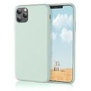 HiiVeet Silicone Case Compatible with iPhone 11 Pro Max Case 6.5 Inch, Soft Ultra Slim Protective Shockproof Liquid Silicone Phone Case with Anti-Scratch Microfiber Lining,Mint Green