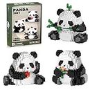 Panda Mini Building Blocks Set,Set di Mattoncini da Costruzione 3 In 1,Panda Cute Animals Building Set,Panda Mini Mattoncini da Costruzione,Panda Micro Building Blocks Vestito per bambini 3 + anni